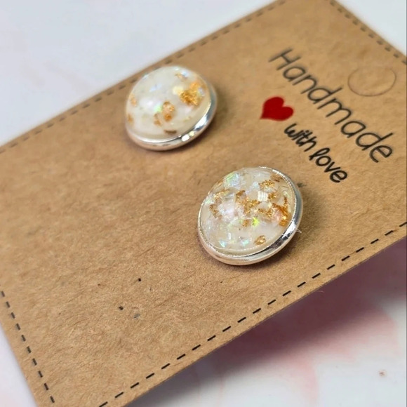 Handmade Stud Earrings - Picture 2 of 2